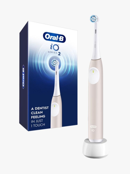  Oral-B iO Series 2 Rechargeable Electric Powered Toothbrush in branded component on a light gray background