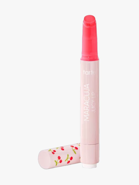 Tarte Limited Edition Maracuja Juicy Lip Cherry Crush Collection in branded component on a light gray background