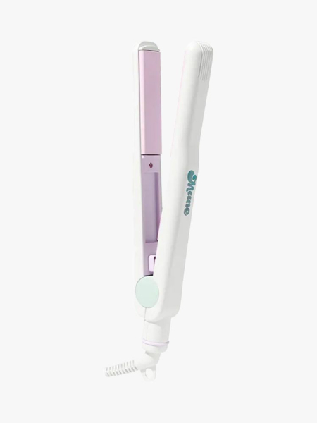 Mane The Three Way Multi-Use Flat Iron in branded component on a light gray background