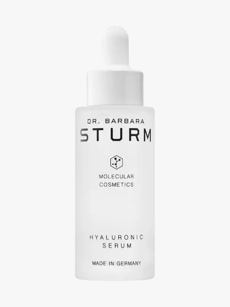 Dr. Barbara Sturm Hyaluronic Serum in branded dropper component on a light gray background